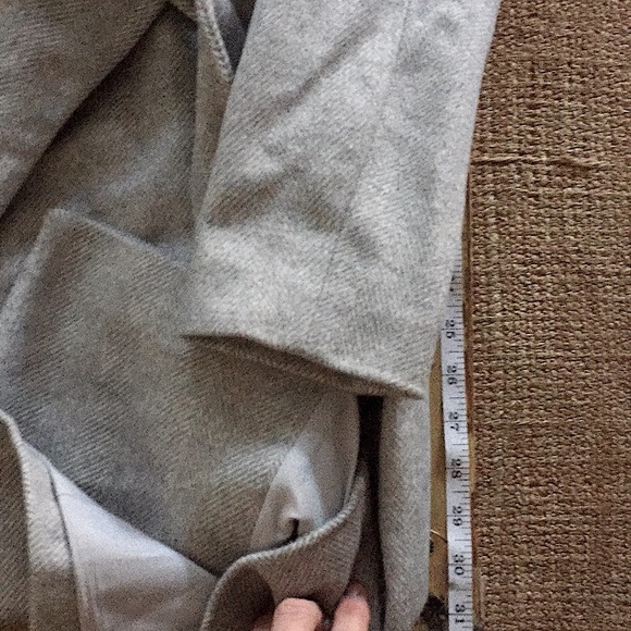 NWOT ANN TAYLOR HERRINGBONE SHAWL COLLAR TIE WAIST WRAP COAT S - Picture 14 of 16